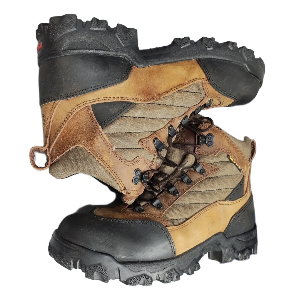 Rocky Gore-Tex Hiking Boots Mens Size 9.5W Multi Leather Steel Toe Waterproof